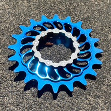 Load image into Gallery viewer, Blue (25V) Anodized Boone Titanium Single Speed Double Step Cog