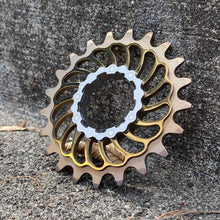 Load image into Gallery viewer, Brown (15V) Anodized Boone Titanium Single Speed Double Step Cog

