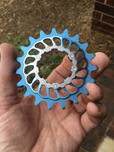 Load image into Gallery viewer, Sky Blue (35V) Anodized Boone Titanium Single Speed Double Step Cog
