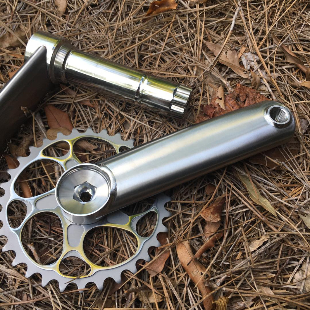 Radius Titanium Bike Cranks with Titanium Spindle Option