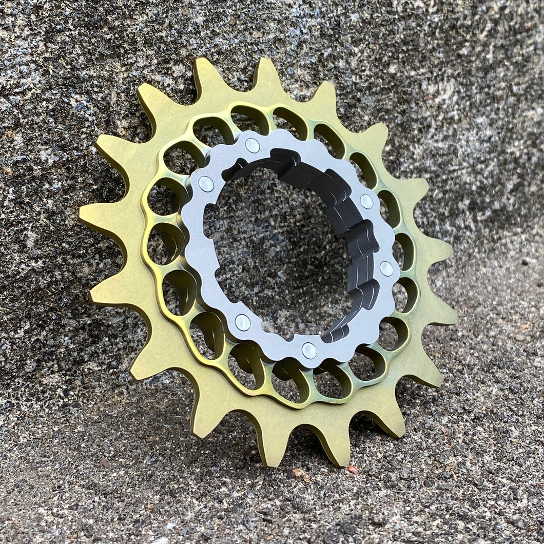 Gold (60V) Anodized Boone Titanium Single Speed Double Step Cog