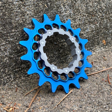 Load image into Gallery viewer, Blue (25V) Anodized Boone Titanium Single Speed Double Step Cog
