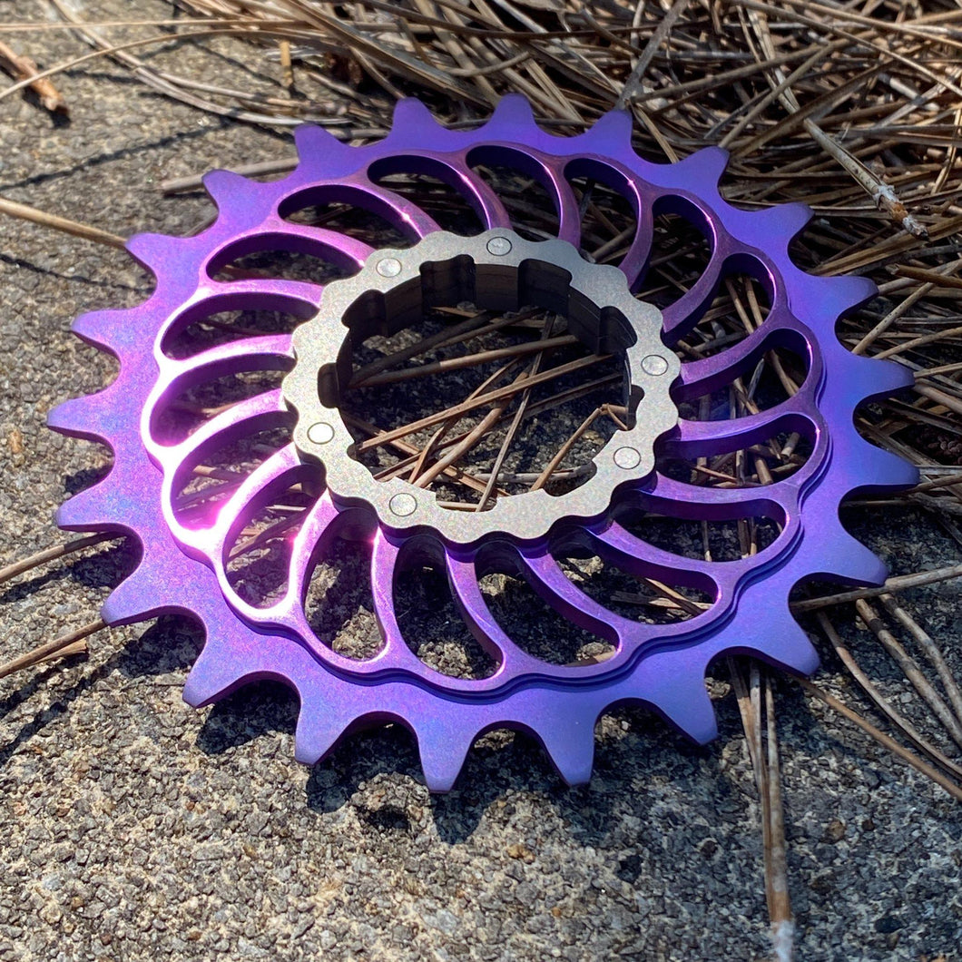 Purple Haze (80V) Anodized Boone Titanium Single Speed Double Step Cog